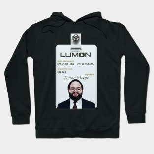 Severance series lumon industries DYLAN GEORGE Badge fan works graphic design by ironpalette Hoodie